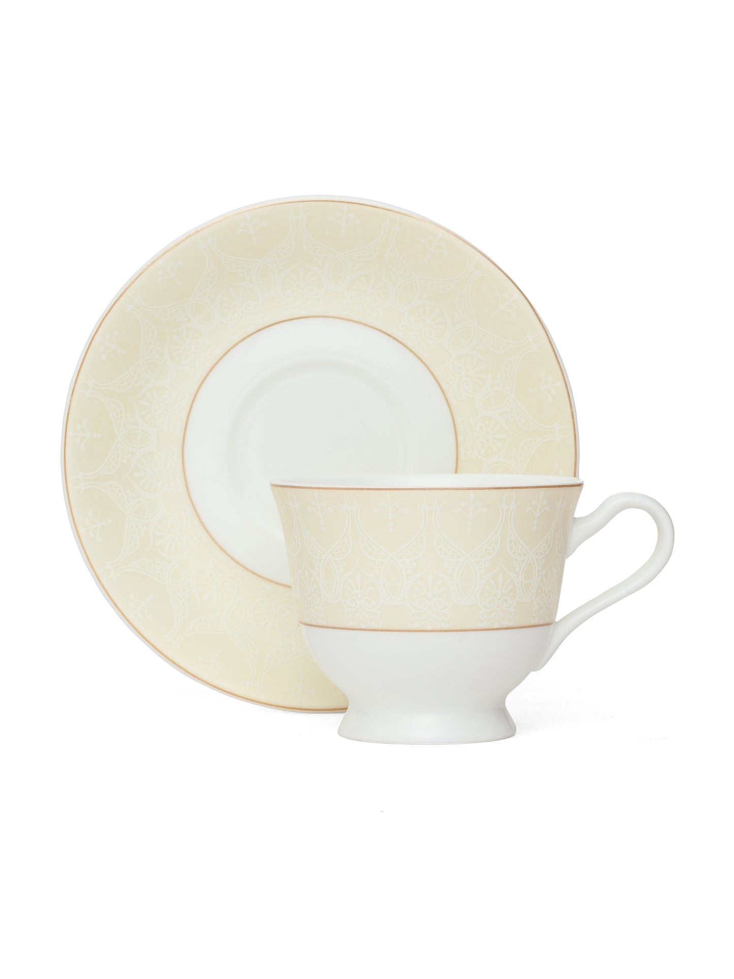 New Georgian Super Cup & Saucer Sets of 12 (6+6) (S305C) - Clay Craft India