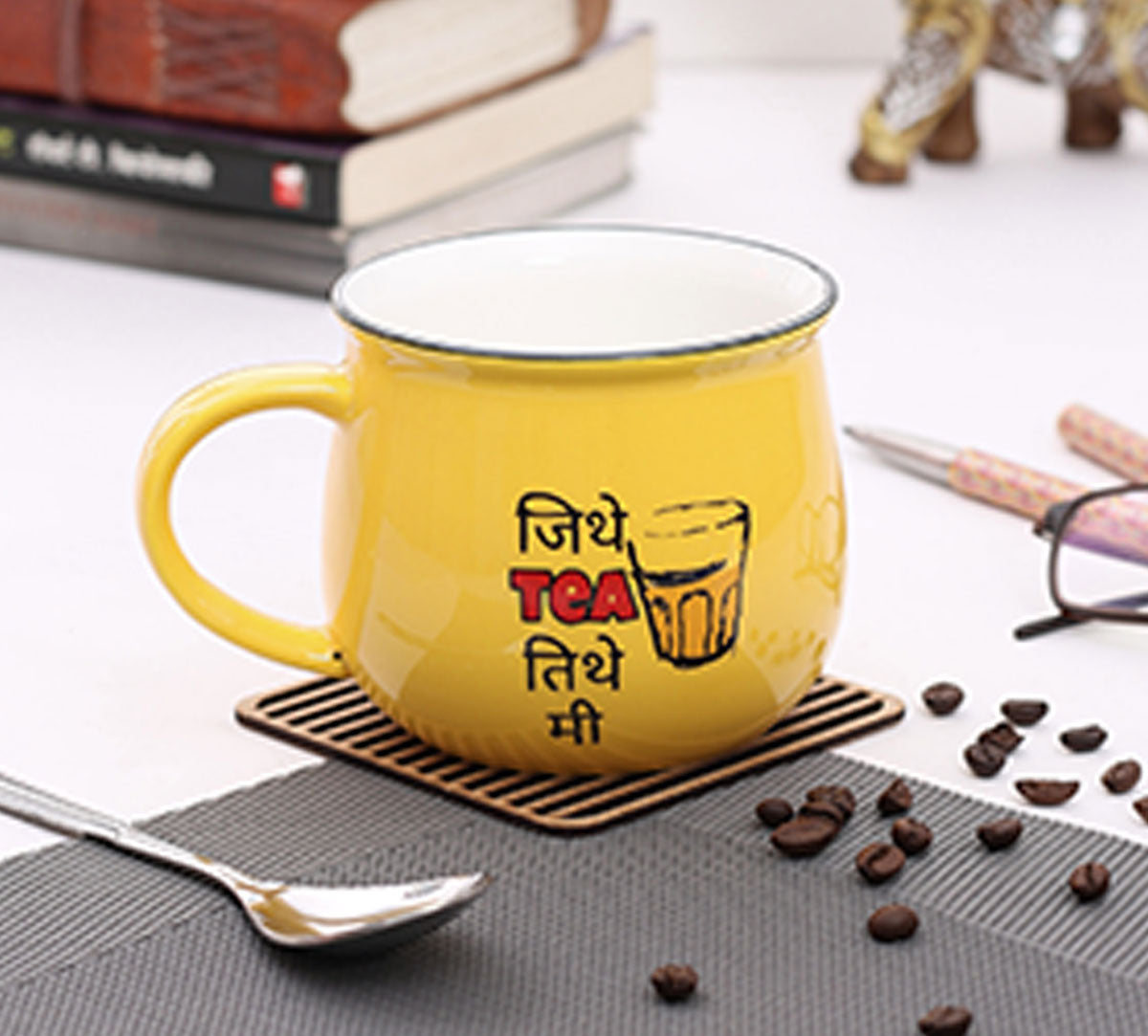 JCPL Donald Zest Coffee & Milk Mug, 330ml, 1 Piece, DB02 - Clay Craft India