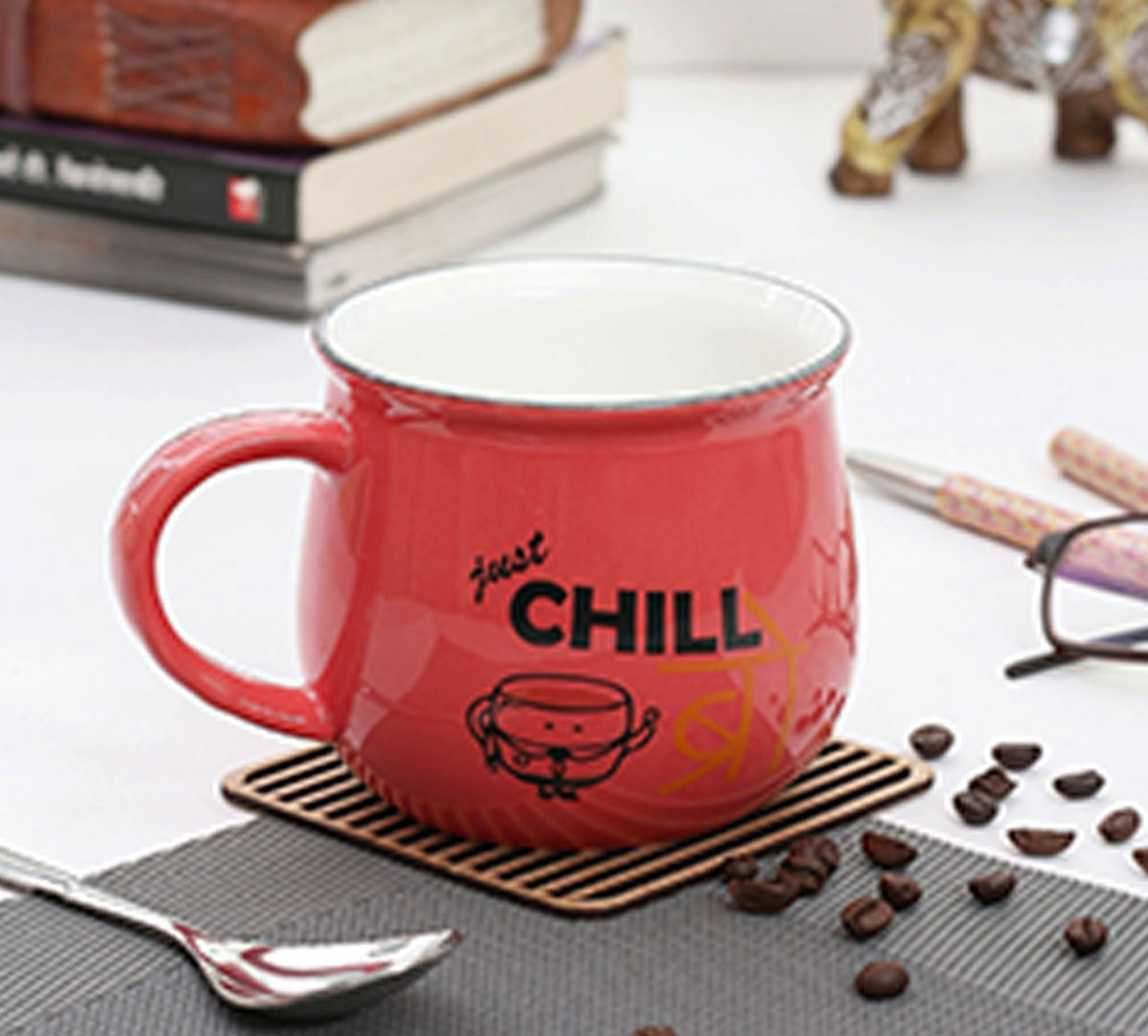 JCPL Donald Zest Coffee & Milk Mug, 330ml, 1 Piece, DB03 - Clay Craft India