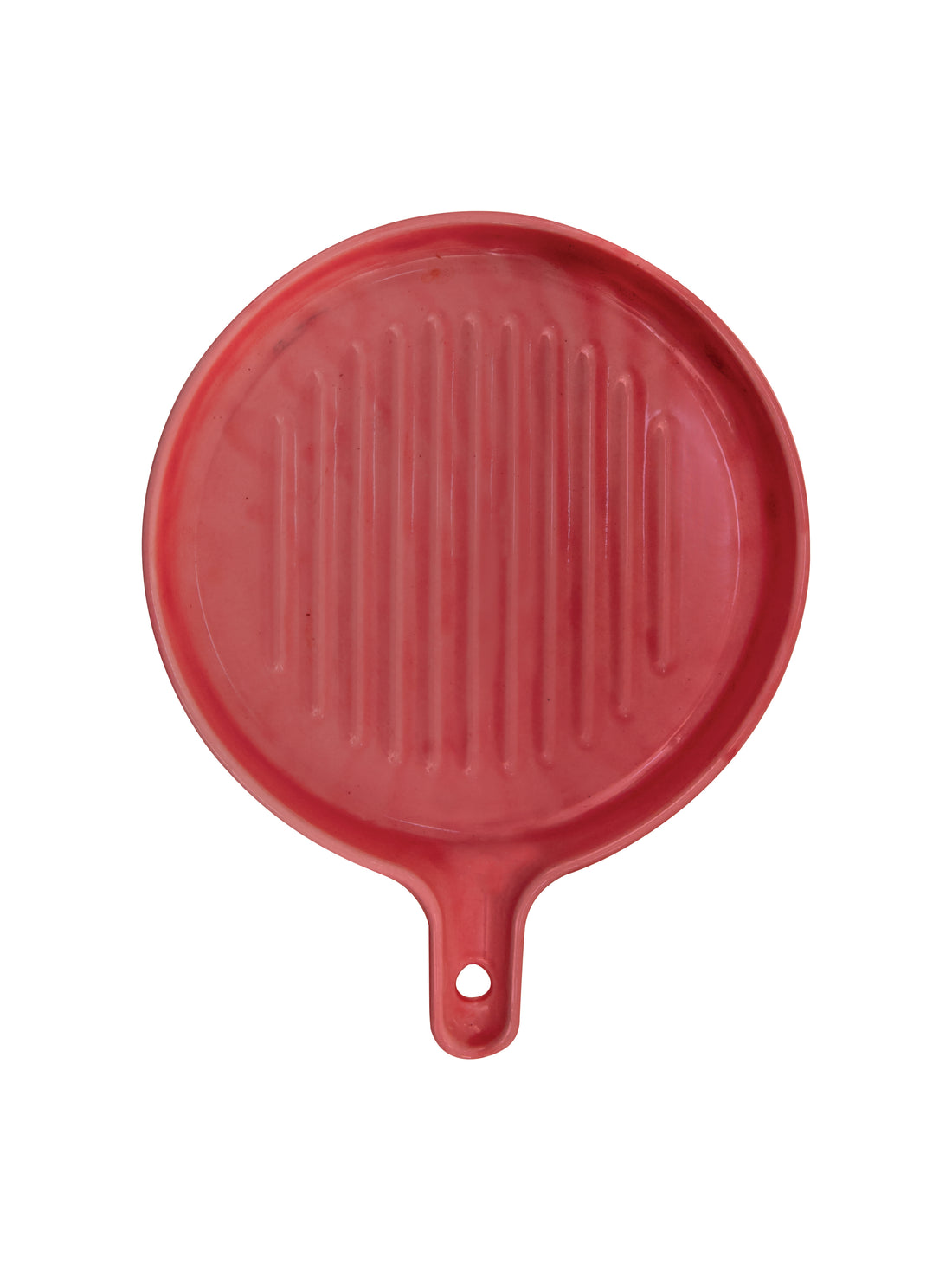 Ceramic Round Grill Plates for Serving, Red Color