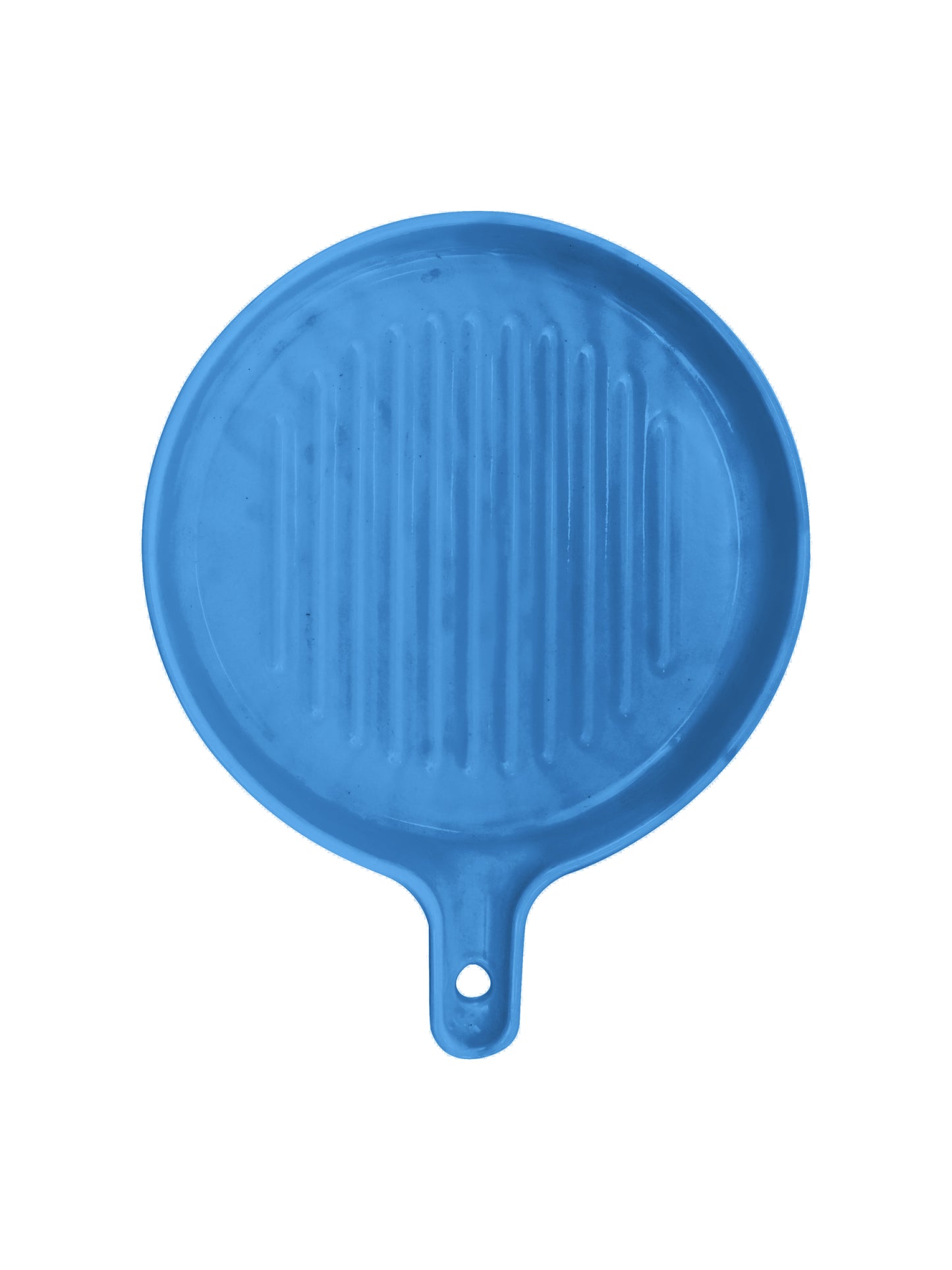 Ceramic Round Grill Plates for Serving, Blue