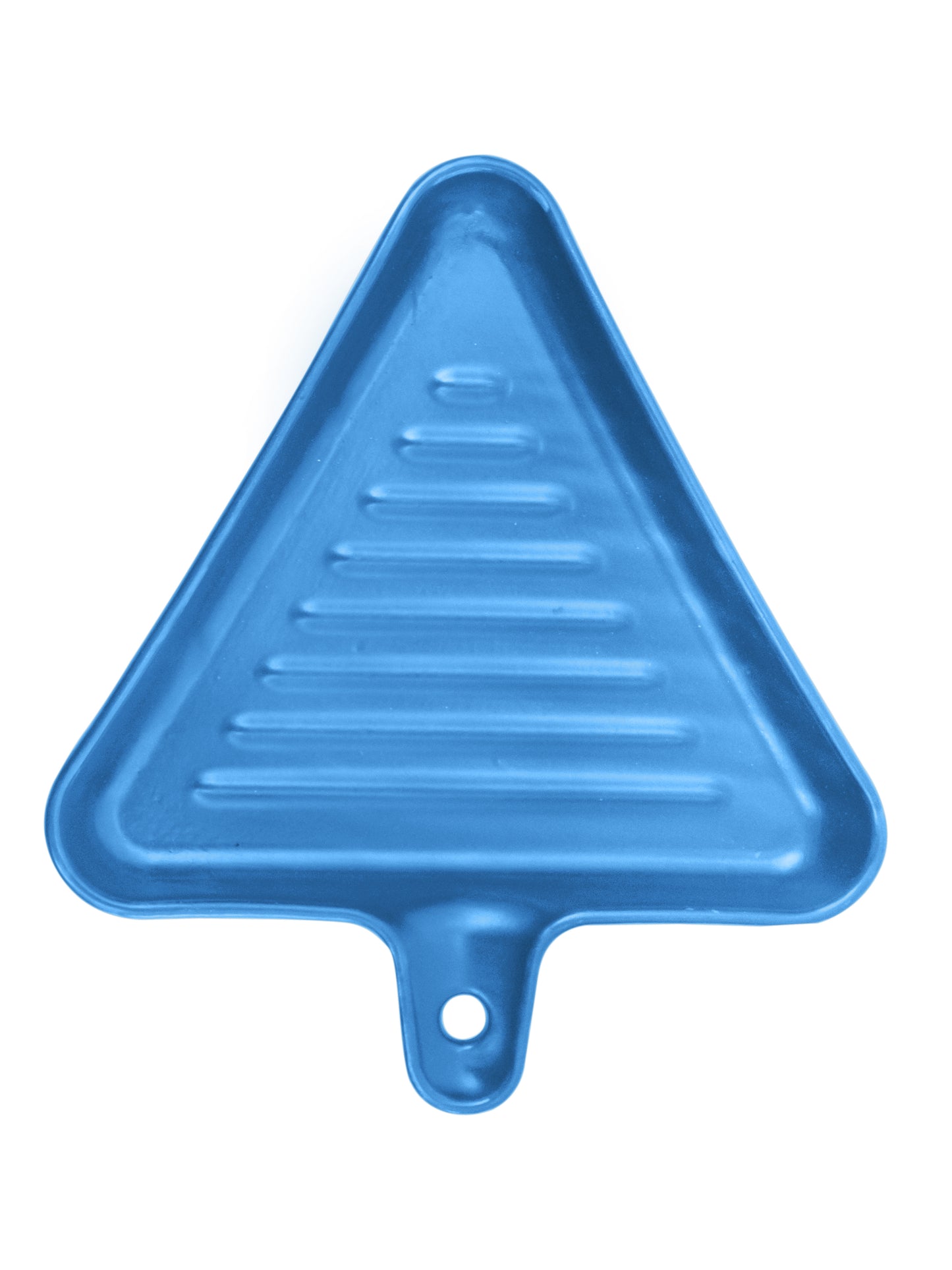 Ceramic Triangle Grill Plates for Serving, Blue