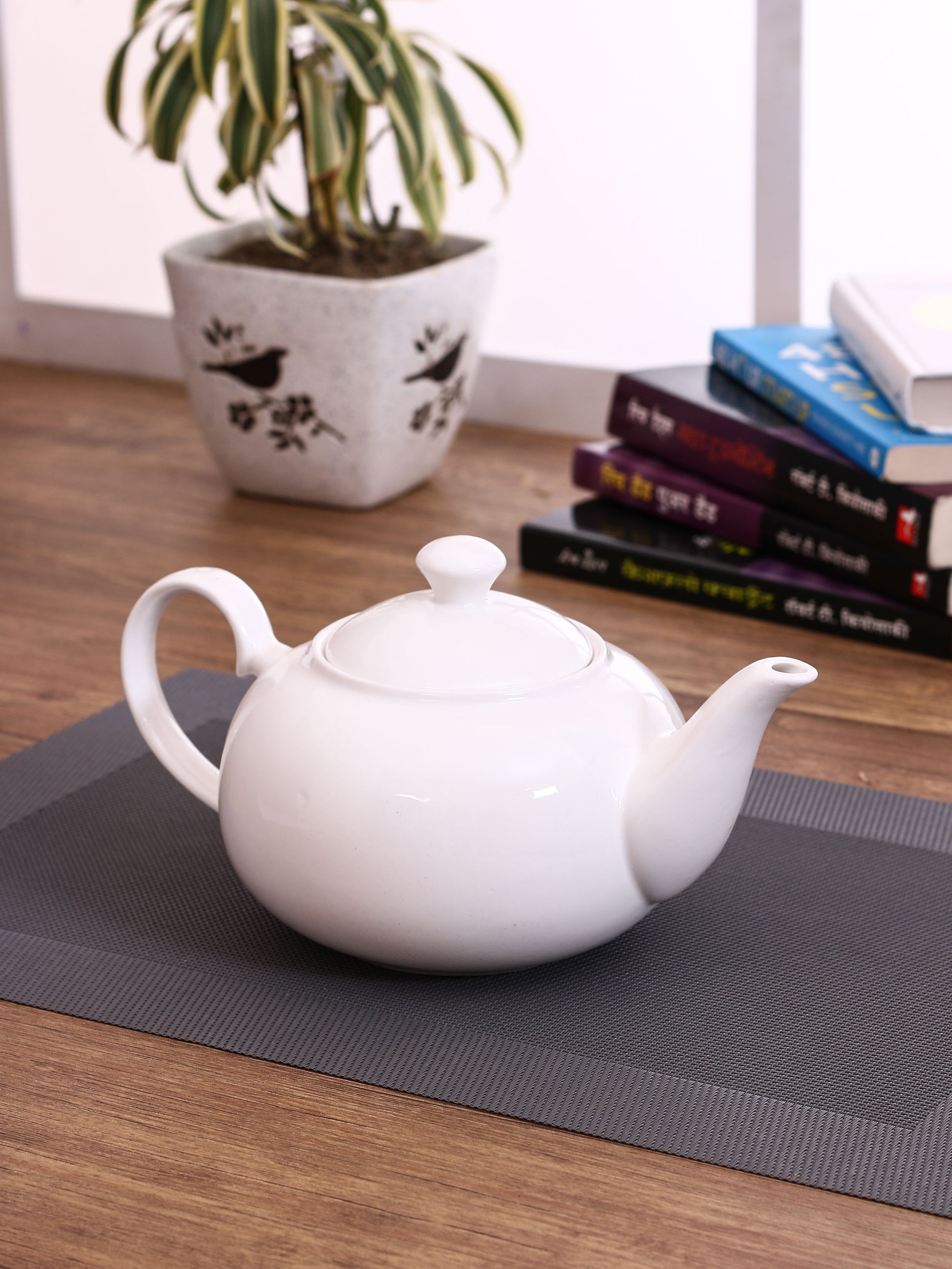 Clay Craft Basic Tea Pot Chinese Big Plain White - Clay Craft India