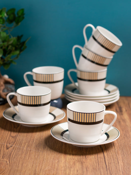 Cheers Super Cup & Saucer, 170 ml, Set of 12 (6 Cups + 6 Saucers) (S384)