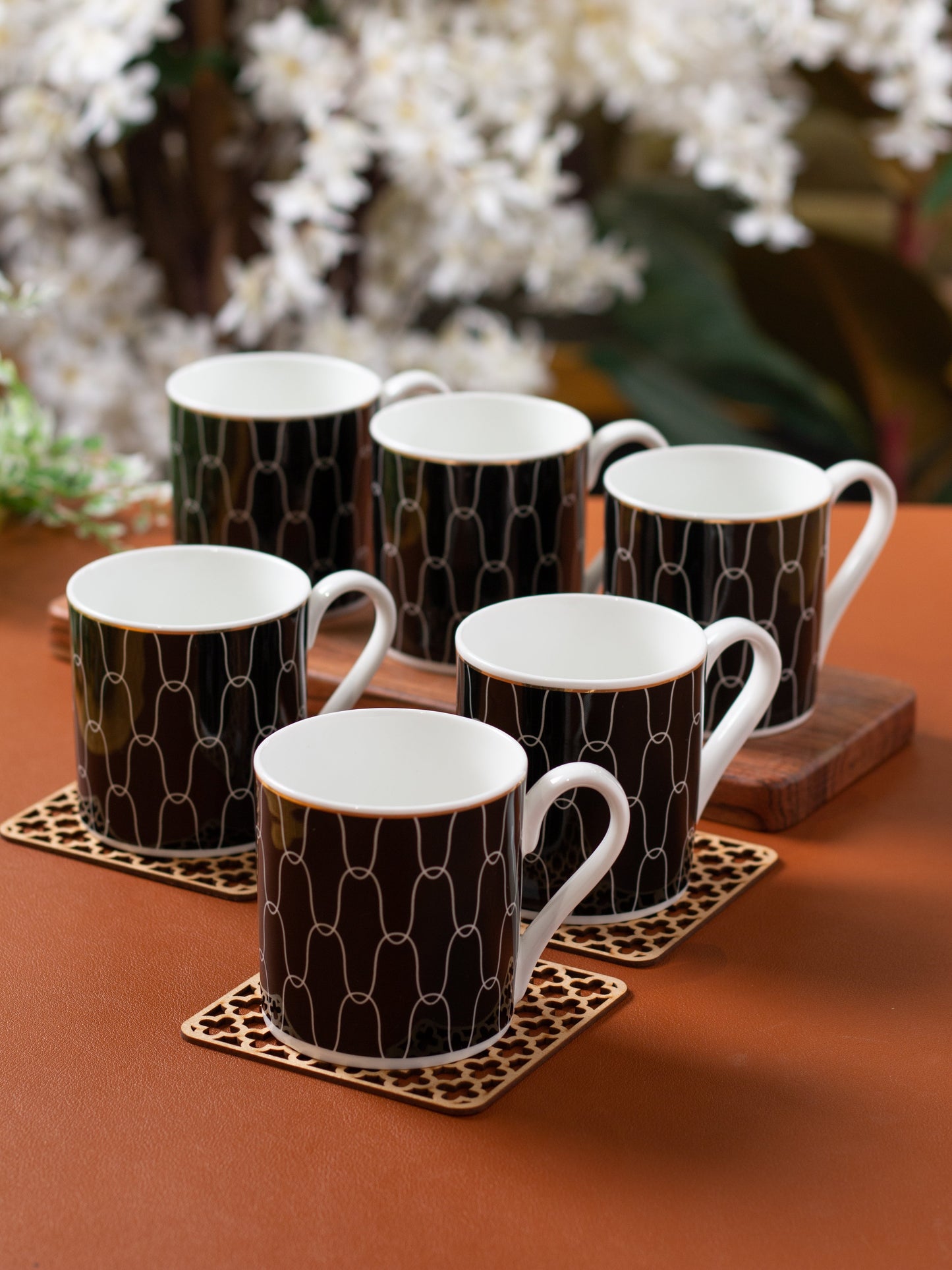 Melon Noir Coffee & Tea Mugs, 220ml, Set of 6 (N406)