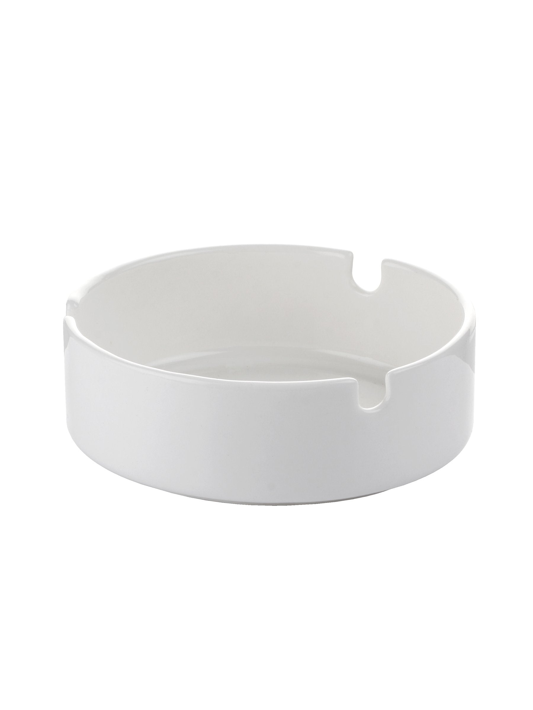 Clay Craft Basic Smoking Ashtray 3 Cut Plain White - Clay Craft India