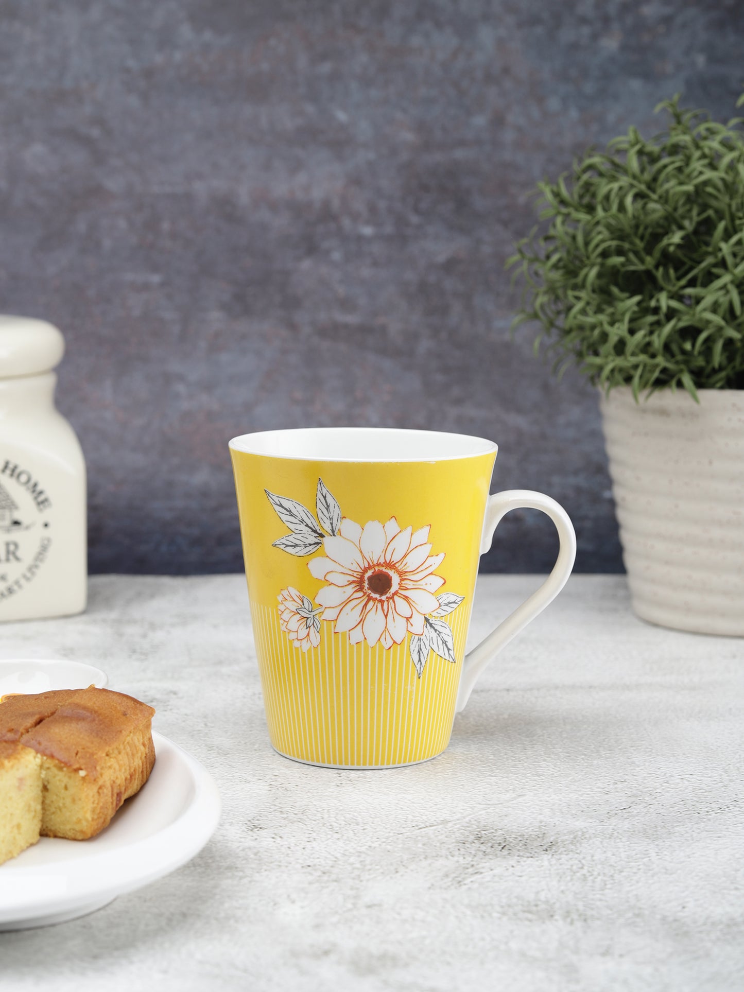 Zing Imperial Coffee & Milk Mug, 340ml, Set of 2 Yellow