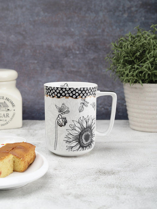 Bloom Coffee & Milk Mug, 330ml, 1 Piece (BL404) - Clay Craft India