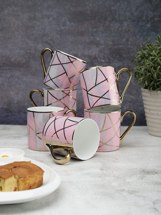 Melon Ebony Plus Coffee & Tea Mugs, 210ml, Set of 6 (DLX701)