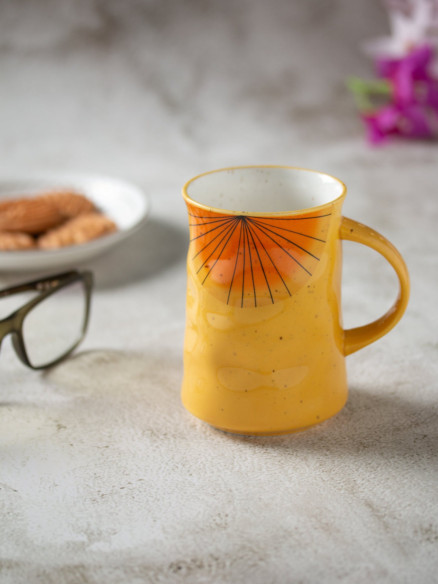 Dimple Color Coffee & Milk Mug, 345 ml, 1 Piece