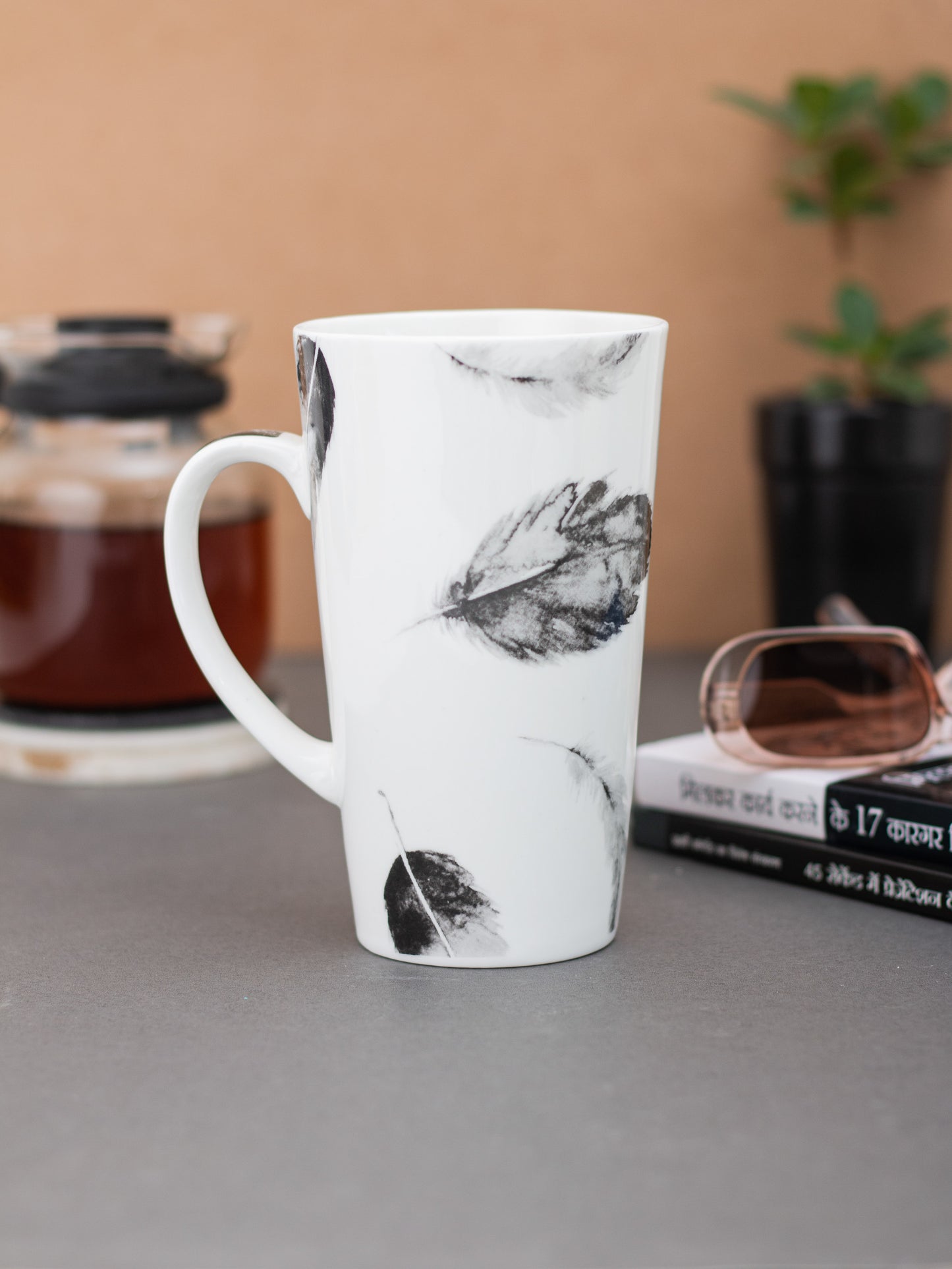 Tall Monochrome Coffee & Milk Mug, 600ml, 1 Piece (MC711)