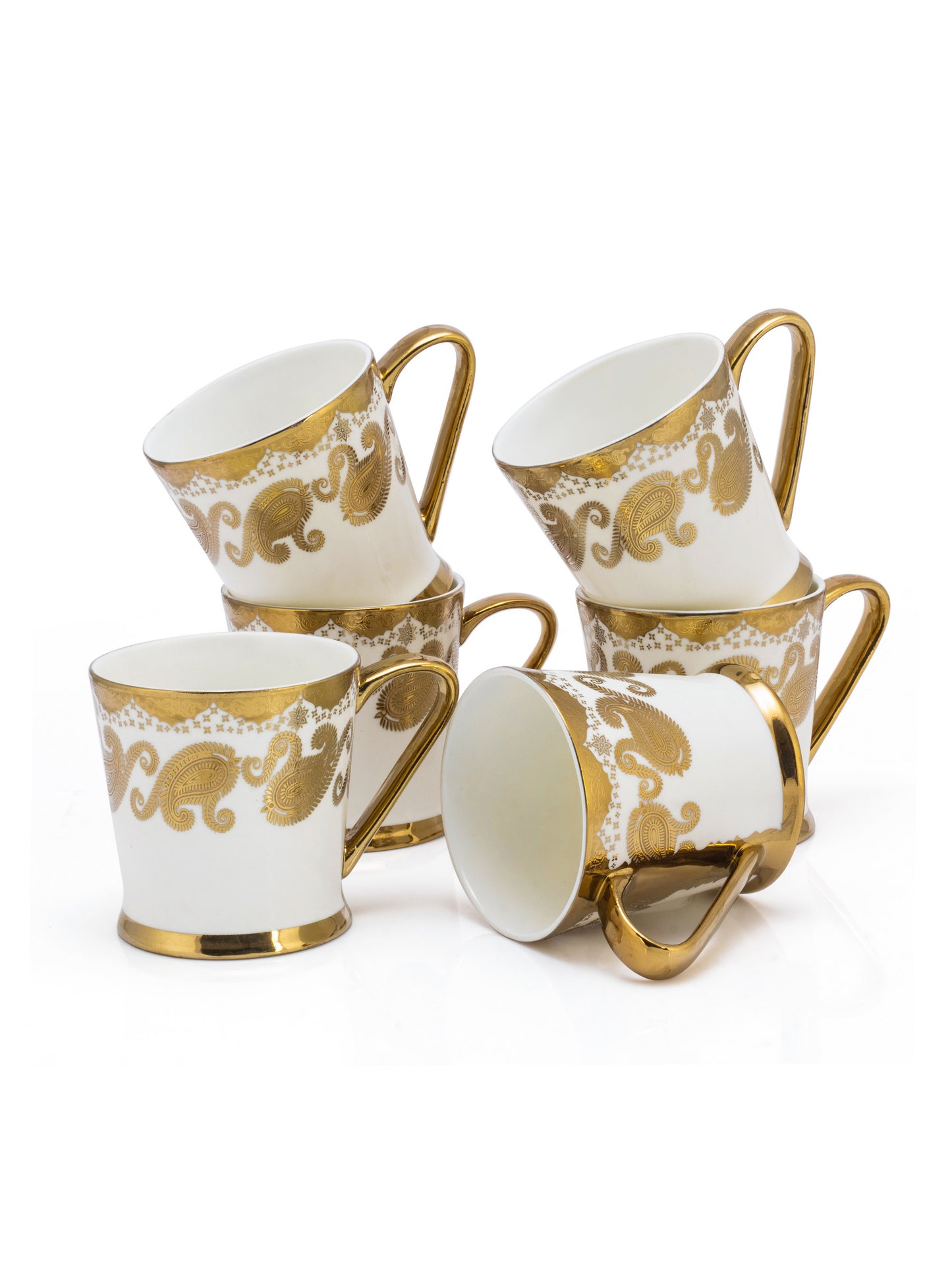Peter Ebony Coffee & Tea Mugs, 170ml, Set of 6 (E620)