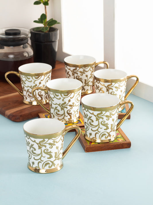 Peter Ebony Coffee & Tea Mugs, 170ml, Set of 6 (E696)