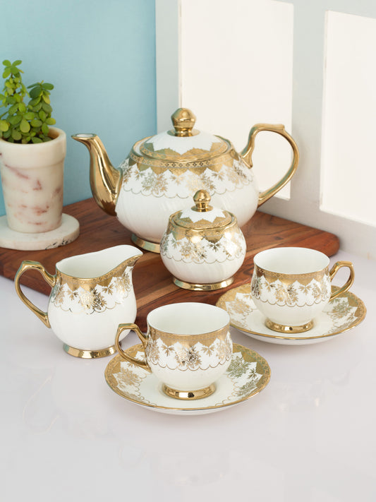 Karina Royal Pinewood Ebony Tea Set of 15 (E621)