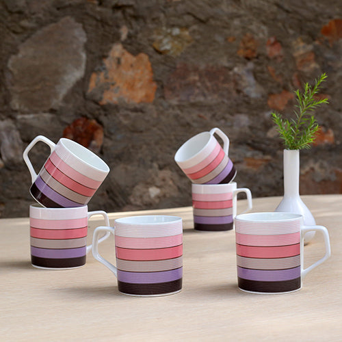 Director Hilton Coffee & Tea Mugs, 170ml, Set of 6 (390) - Clay Craft India