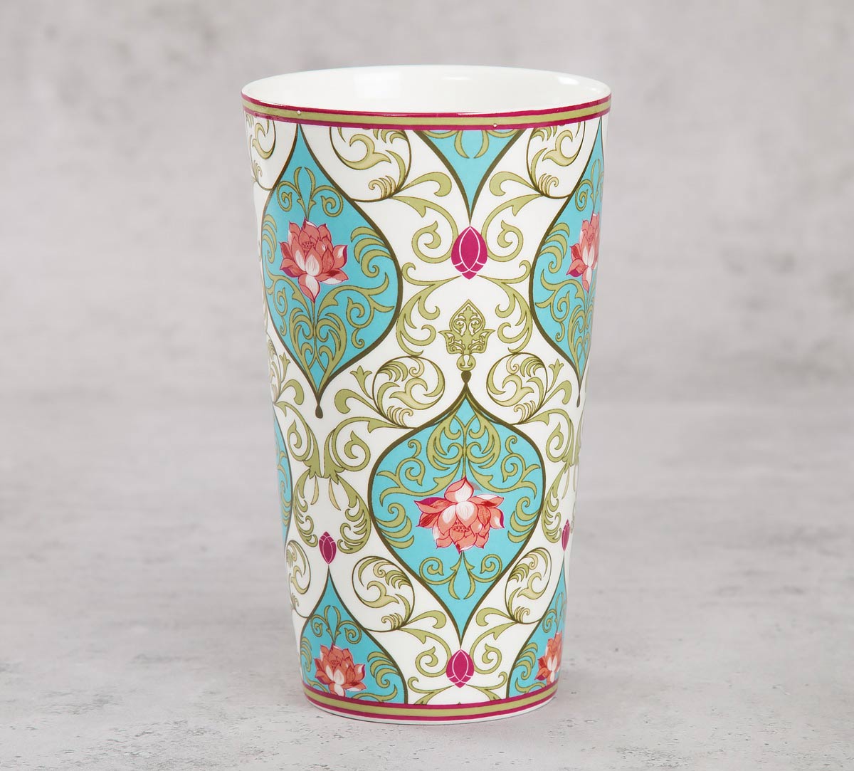 India Circus Floral Illusion Tall Milk/Coffee Mugs 600ml Set of 2