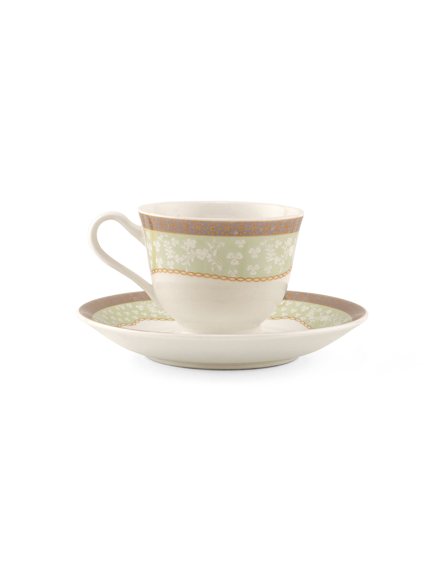 New Georgian Super Cup & Saucer, 140ml, Set of 12 (6 Cups + 6 Saucers) (S367)