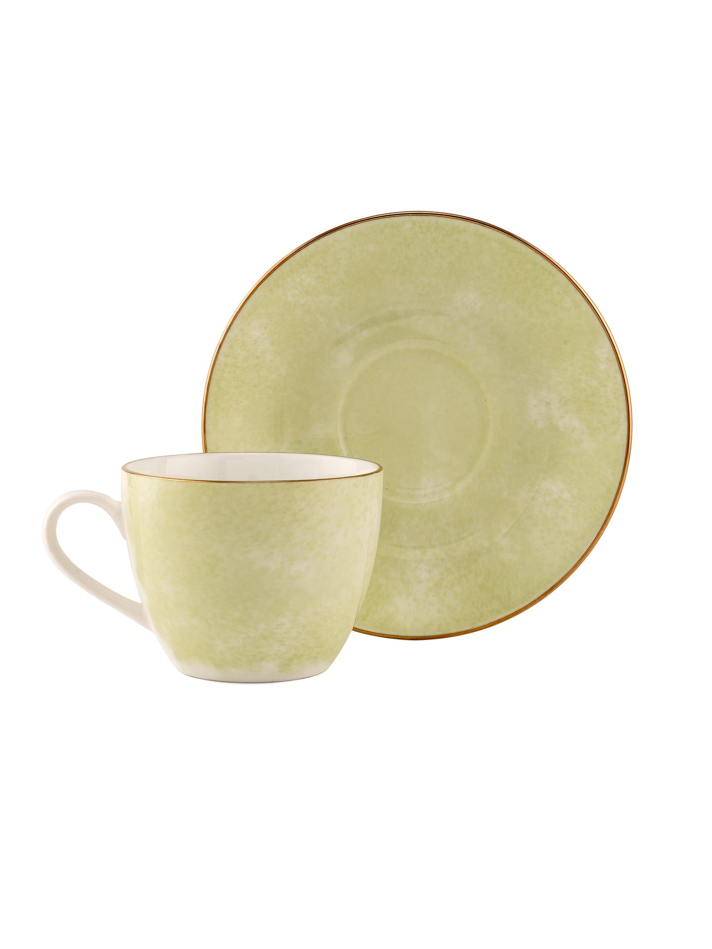 Cream Paradise Cup & Saucer, 170ml, Set of 12 (6 Cups + 6 Saucers) (P504)