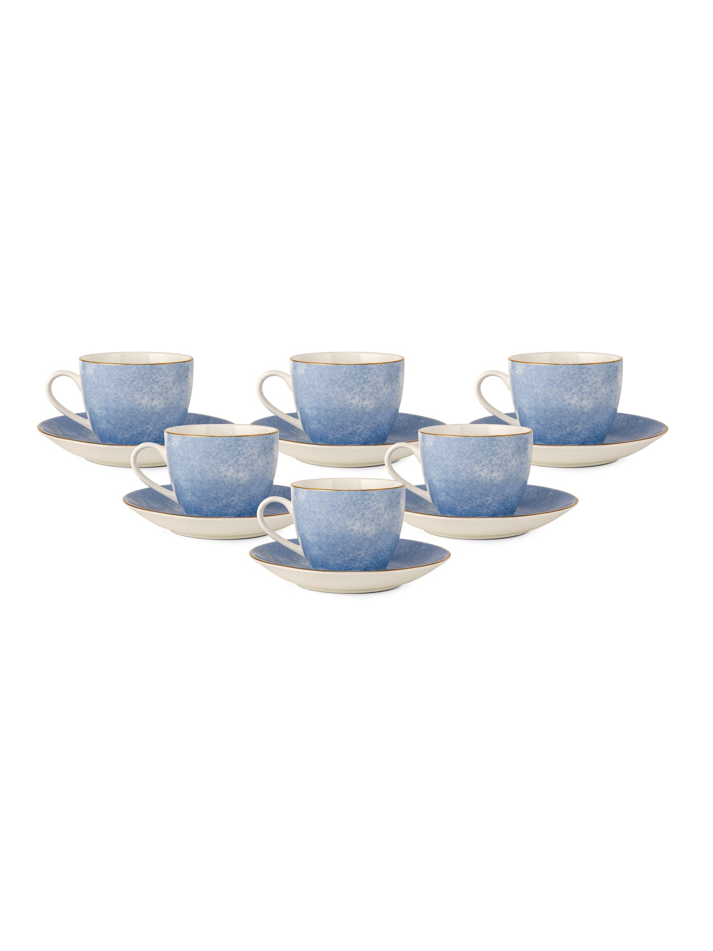 Cream Paradise Cup & Saucer, 170ml, Set of 12 (6 Cups + 6 Saucers) (P503)