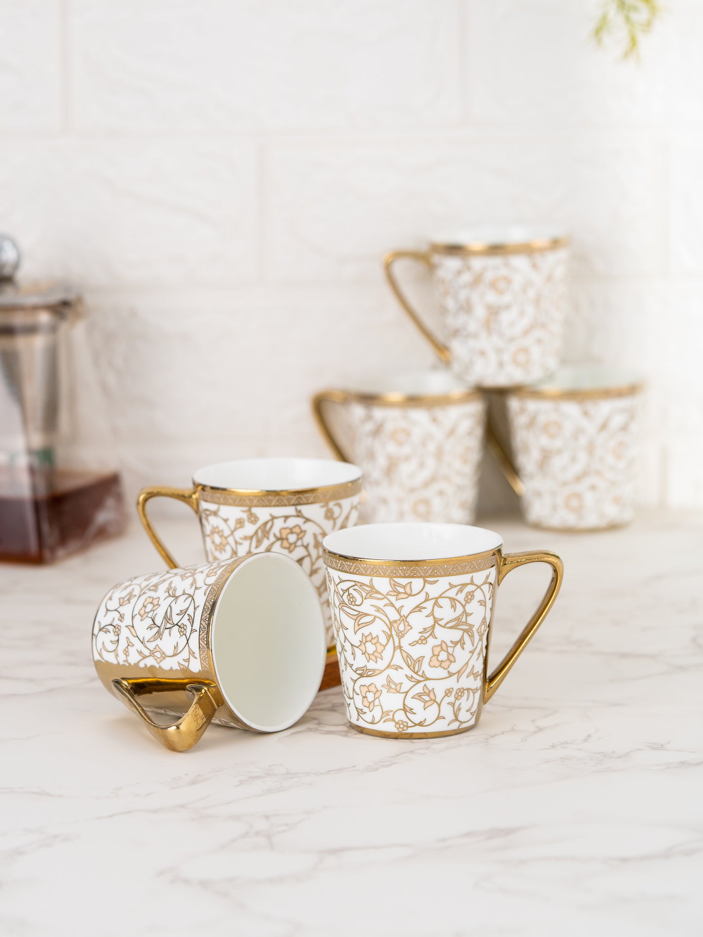 Rock Ebony Coffee & Tea Mugs, Set of 6, 150ml (E603)
