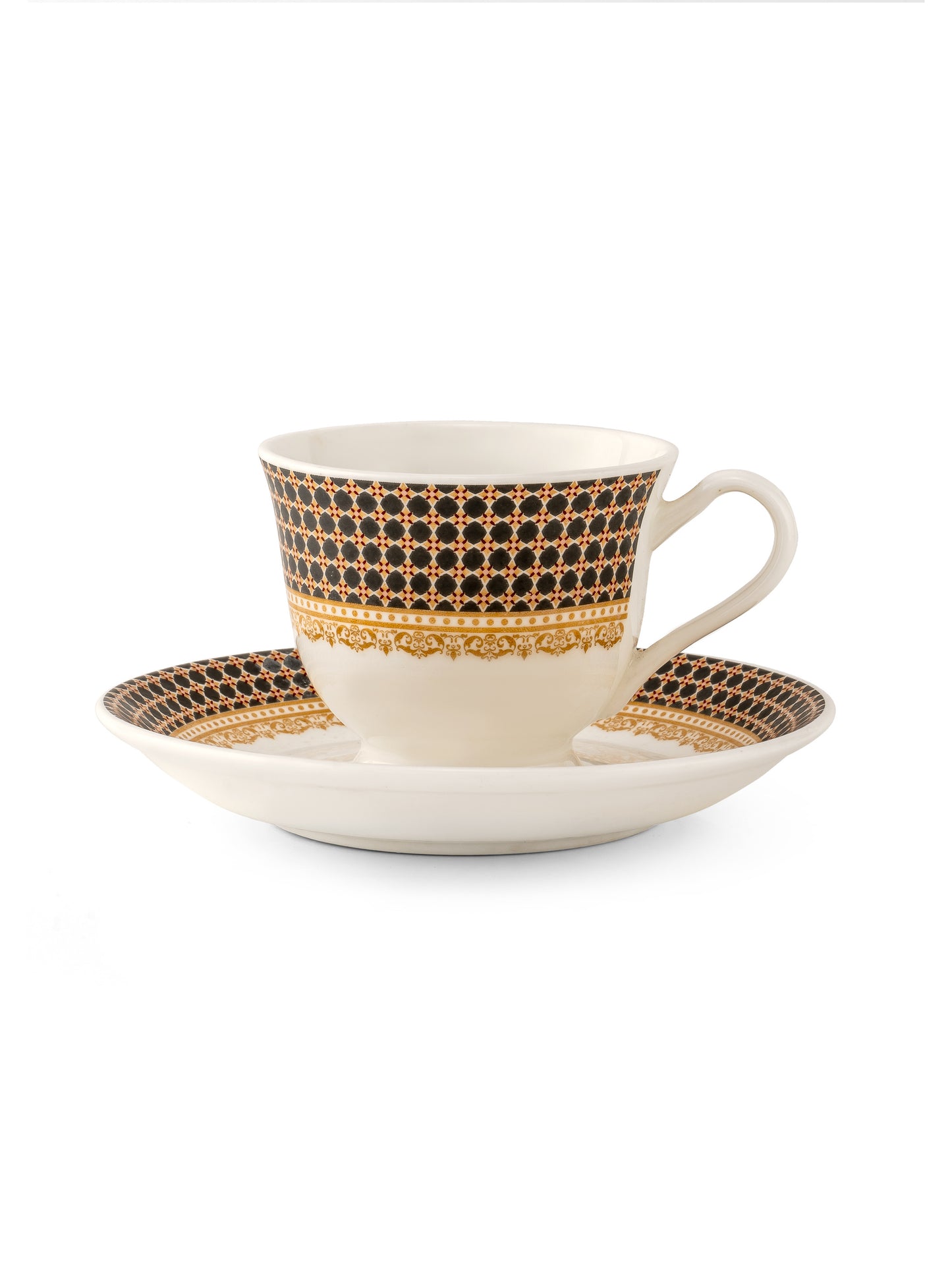 New Georgian Super Cup & Saucer, 140ml, Set of 12 (6 Cups + 6 Saucers) (S368)