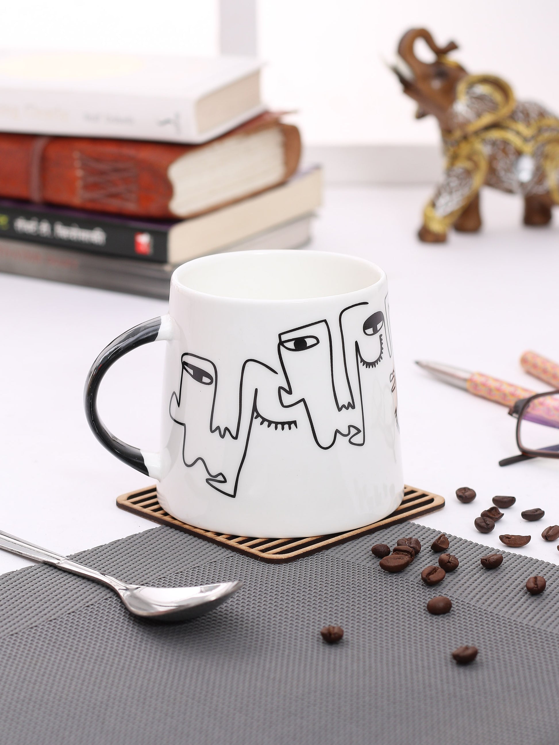 JCPL Spring Zest Coffee & Milk Mug, 330ml, 1 Piece, SP01 - Clay Craft India