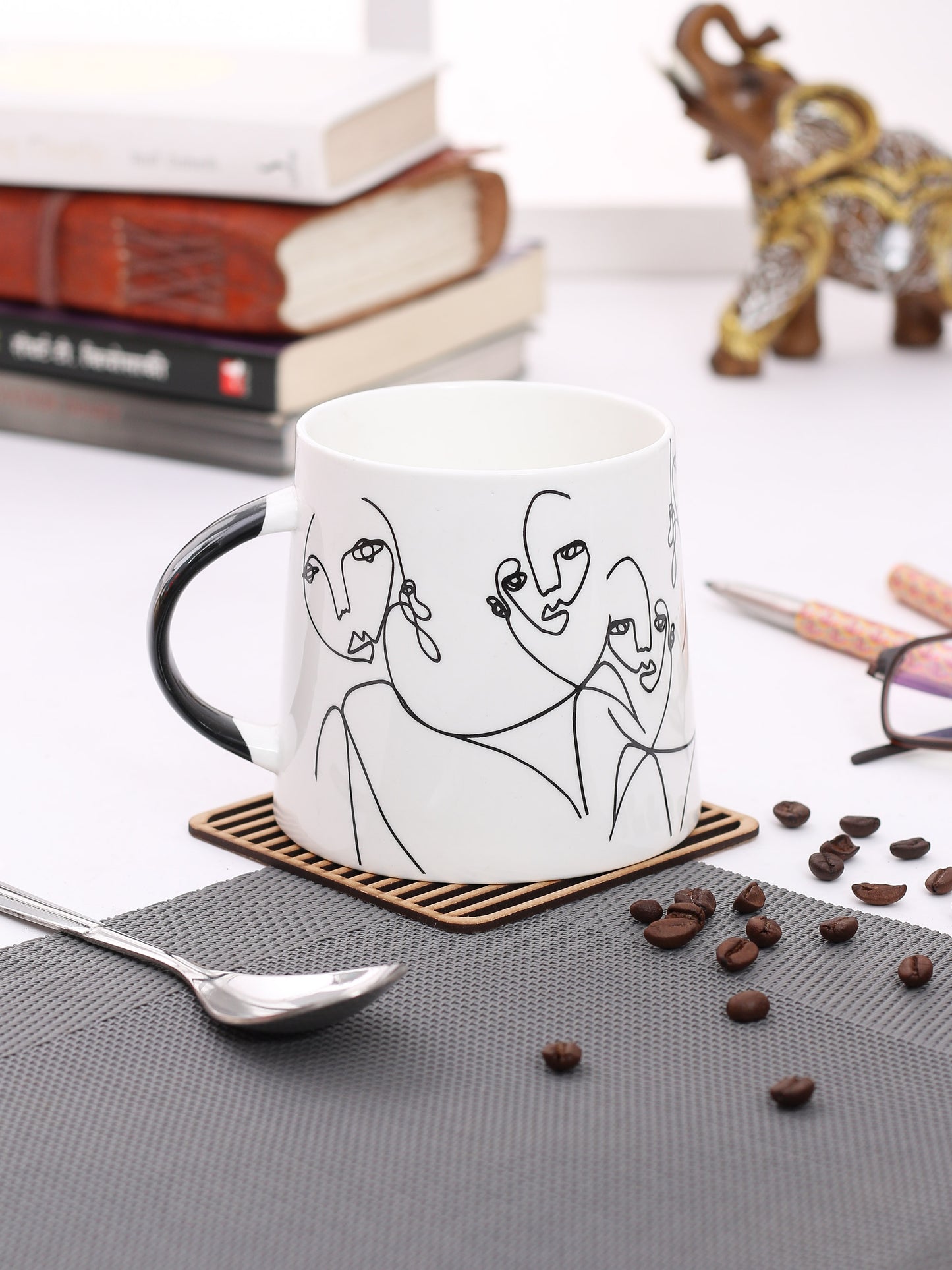 JCPL Spring Zest Coffee & Milk Mug, 330ml, 1 Piece, SP03 - Clay Craft India
