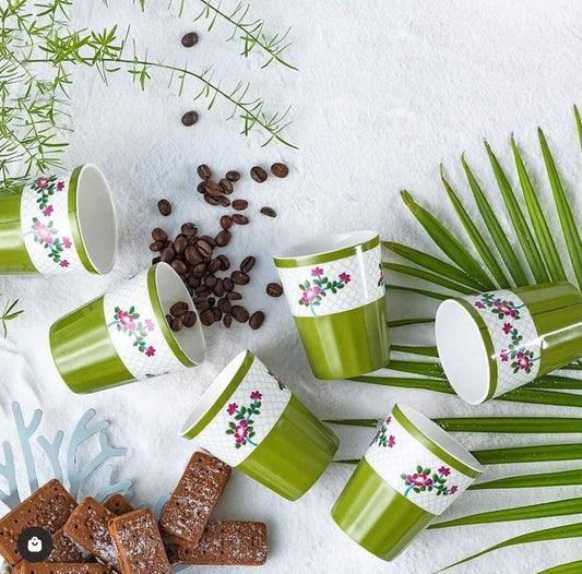 India Circus Nature Essence Paradise Tea Cup/ Cutting Chai Tumblers 140ml (Set of 6)