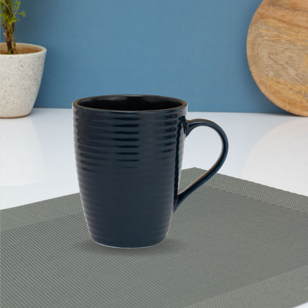 Stripe Coffee & Milk Mug, 350ml, 1 Piece (Navy)