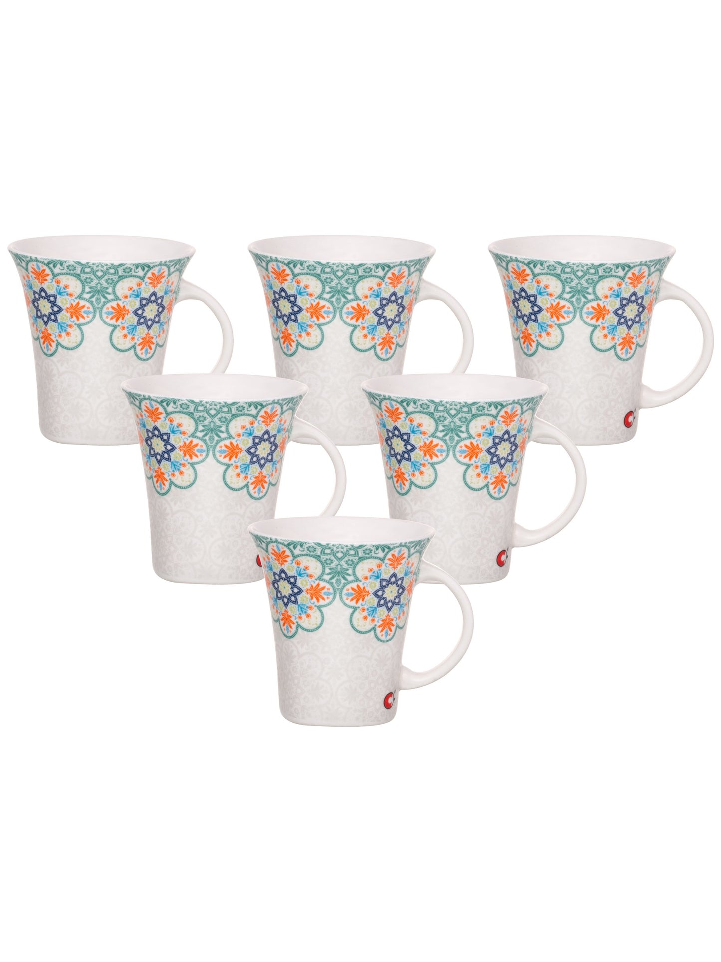 Heaven Hilton Coffee & Tea Mugs, 170ml, Set of 6 (309) - Clay Craft India